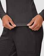 Women's Ribbed Long-Sleeve Underscrub Charcoal - Scrubloop
