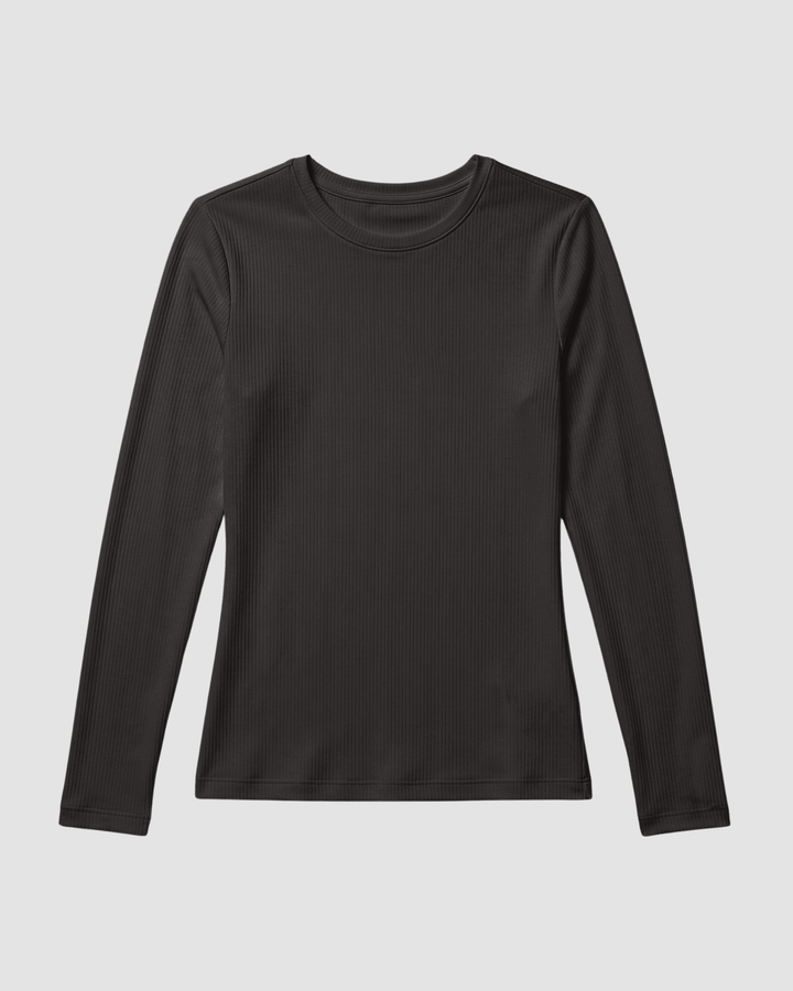 Women's Ribbed Long-Sleeve Underscrub Charcoal