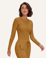 Women's Ribbed Long-Sleeve Underscrub Cider - Scrubloop