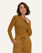 Women's Ribbed Long-Sleeve Underscrub Cider - Scrubloop