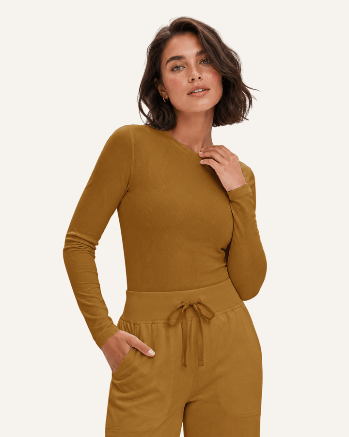 Women's Ribbed Long-Sleeve Underscrub Cider