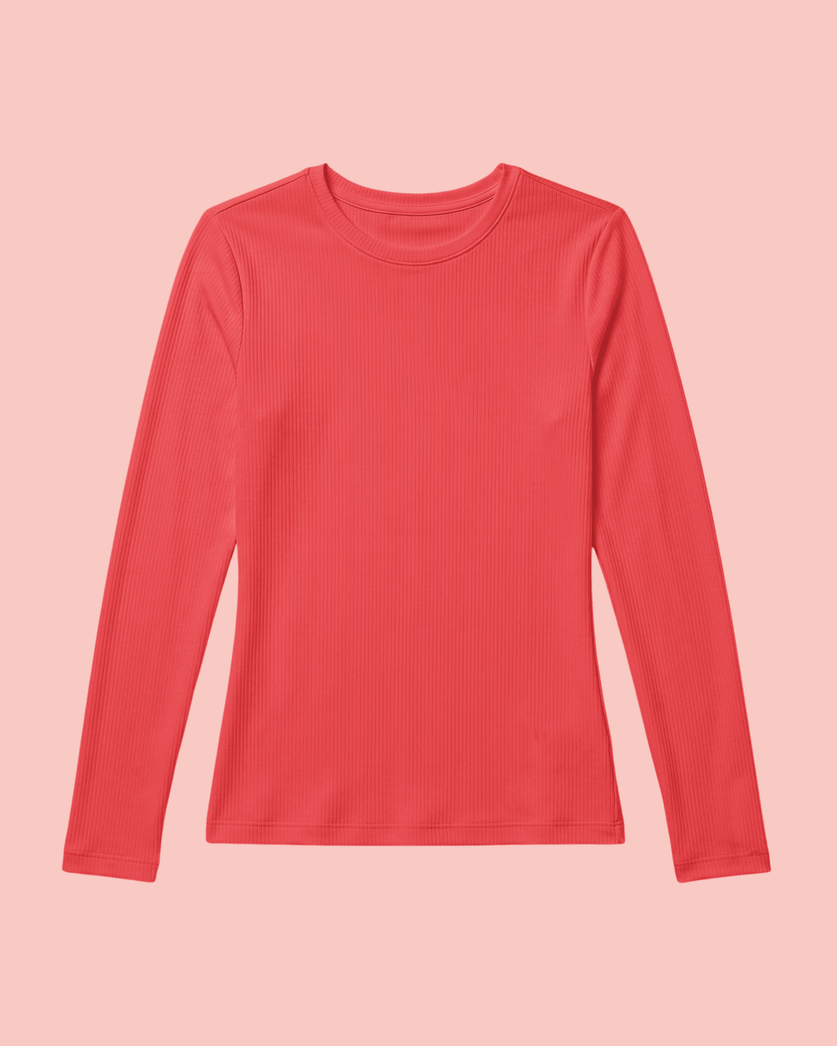 Women's Ribbed Long-Sleeve Underscrub Coral - Scrubloop