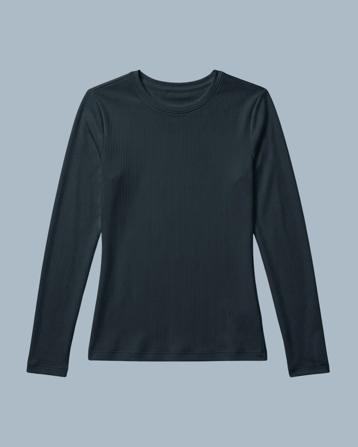 Women's Ribbed Long-Sleeve Underscrub Dark Harbor