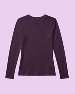 Women's Ribbed Long-Sleeve Underscrub Deep Eggplant - Scrubloop