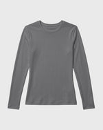 Women's Ribbed Long-Sleeve Underscrub Heather Gray - Scrubloop