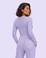 Women's Ribbed Long-Sleeve Underscrub Lavender - Scrubloop