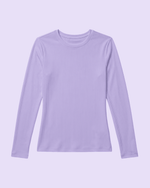 Women's Ribbed Long-Sleeve Underscrub Lavender - Scrubloop
