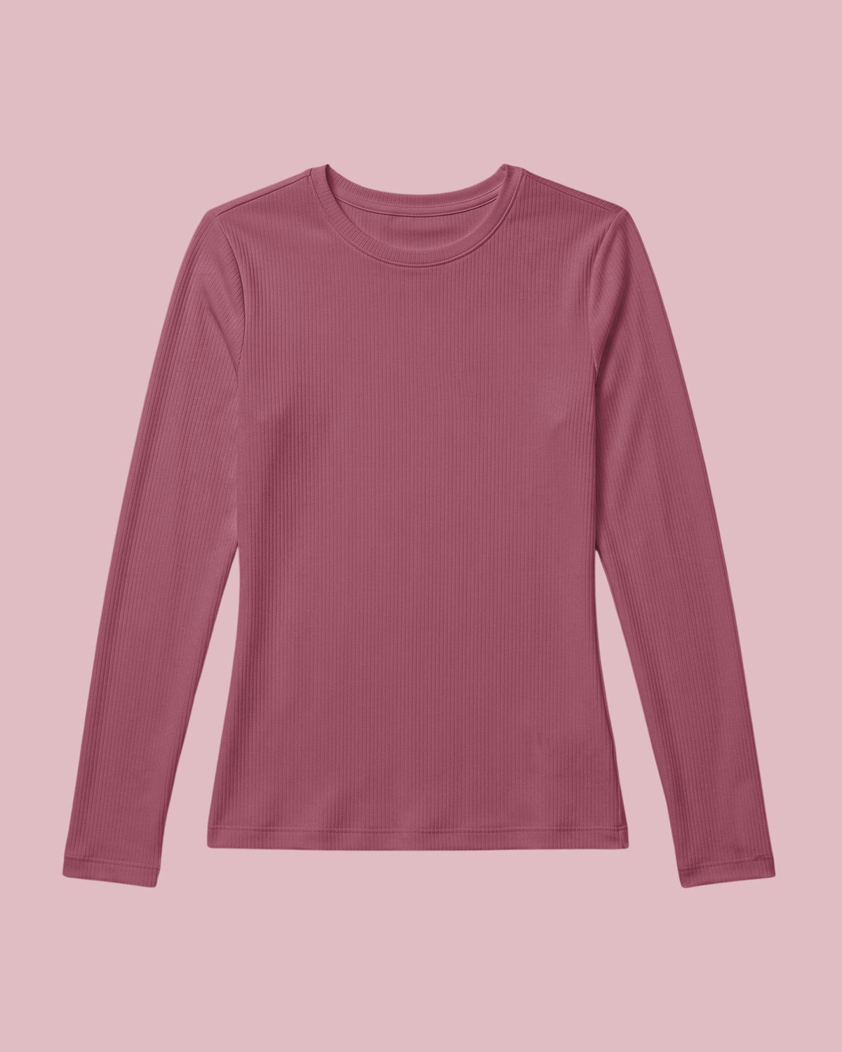 Women's Ribbed Long-Sleeve Underscrub Mauve - Scrubloop