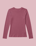 Women's Ribbed Long-Sleeve Underscrub Mauve - Scrubloop