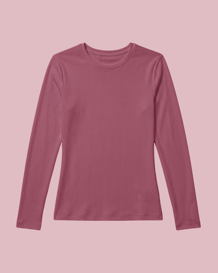 Women's Ribbed Long-Sleeve Underscrub Mauve