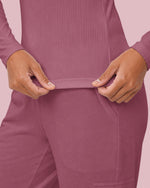Women's Ribbed Long-Sleeve Underscrub Mauve - Scrubloop