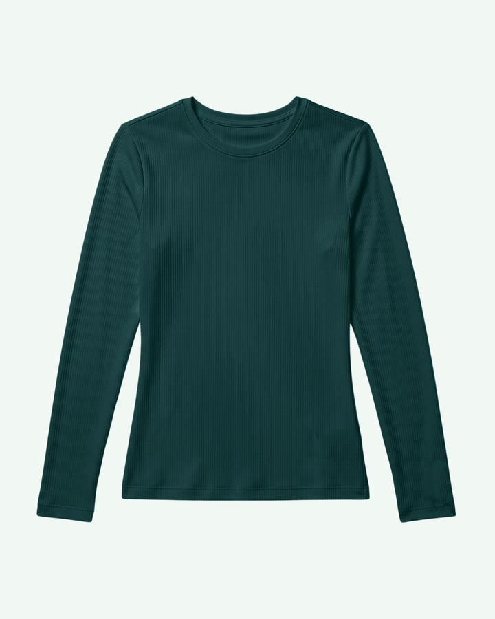 Women's Ribbed Long-Sleeve Underscrub Midnight Green