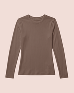 Women's Ribbed Long-Sleeve Underscrub Mocha - Scrubloop