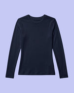 Women's Ribbed Long-Sleeve Underscrub Navy - Scrubloop