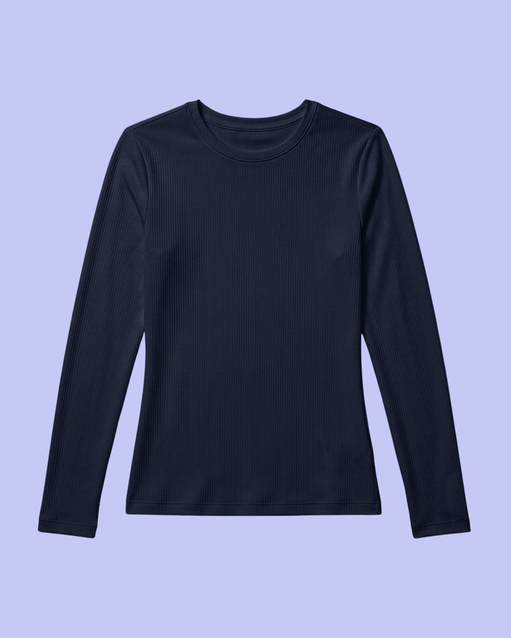 Women's Ribbed Long-Sleeve Underscrub Navy