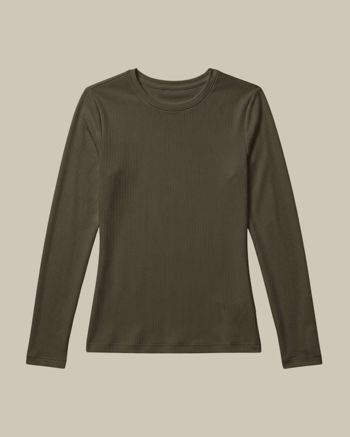 Women's Ribbed Long-Sleeve Underscrub Olive - Scrubloop