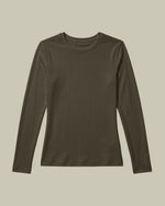 Women's Ribbed Long-Sleeve Underscrub Olive - Scrubloop