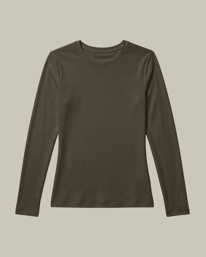Women's Ribbed Long-Sleeve Underscrub Olive