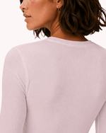 Women's Ribbed Long-Sleeve Underscrub Rose Quartz - Scrubloop