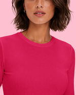 Women's Ribbed Long-Sleeve Underscrub Sangria - Scrubloop