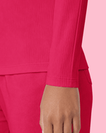 Women's Ribbed Long-Sleeve Underscrub Sangria - Scrubloop