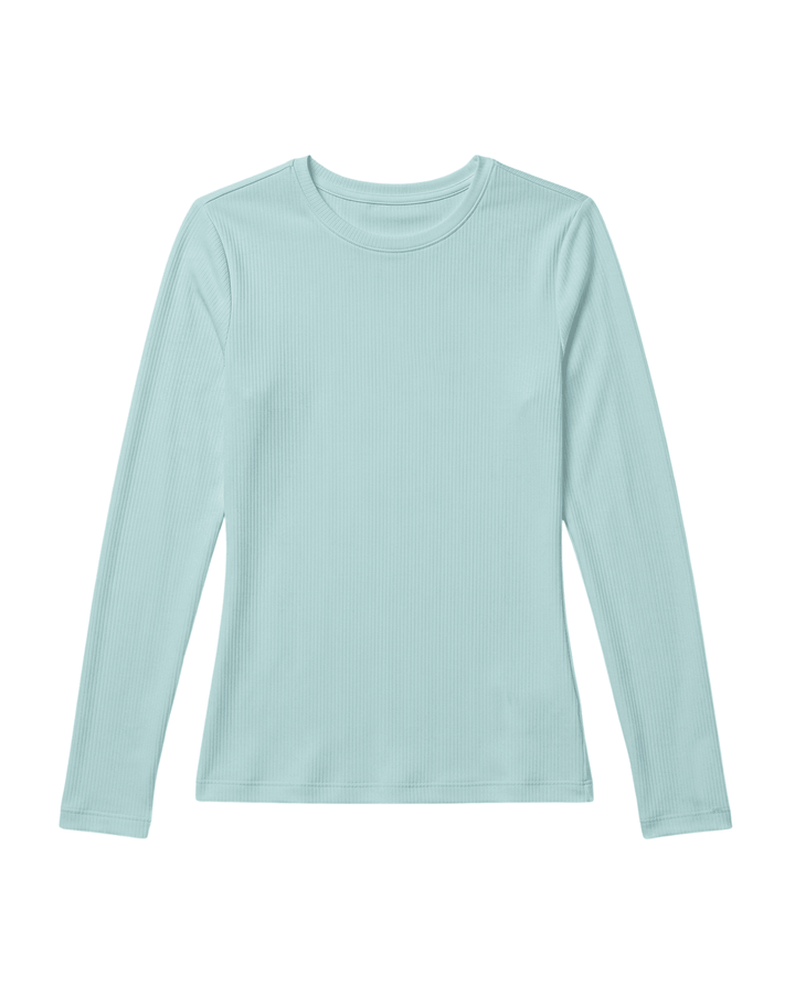 Women's Ribbed Long-Sleeve Underscrub Sky Blue