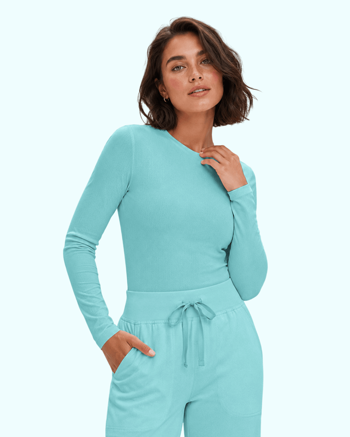 Women's Ribbed Long-Sleeve Underscrub Surf