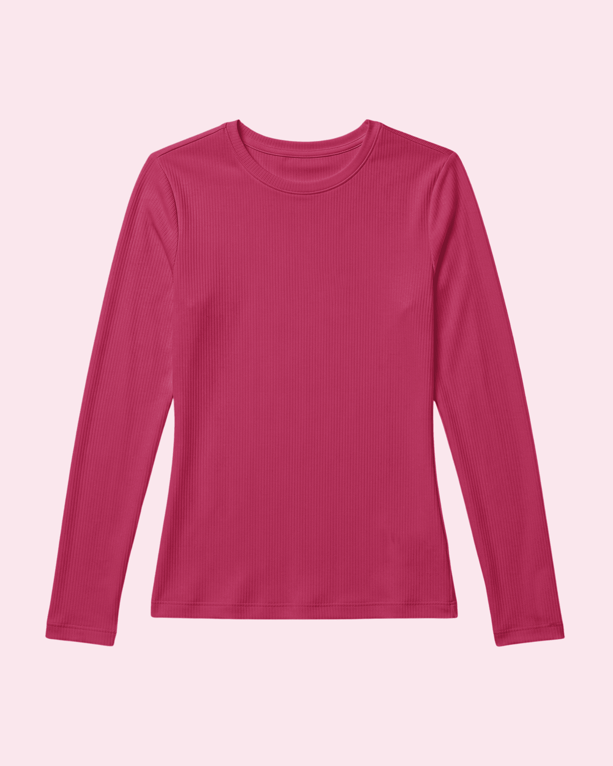 Women's Ribbed Long-Sleeve Underscrub Wild Berry - Scrubloop