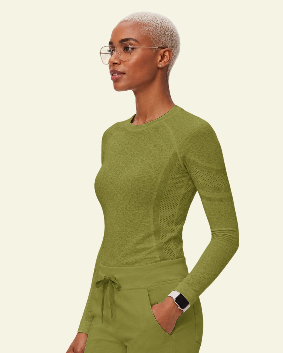 Women's Seamless Long-sleeve Underscrub Avocado - Scrubloop