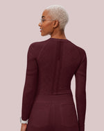 Women's Seamless Long-sleeve Underscrub Burgundy - Scrubloop