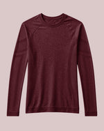 Women's Seamless Long-sleeve Underscrub Burgundy - Scrubloop