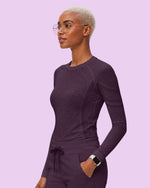 Women's Seamless Long-sleeve Underscrub Deep Eggplant - Scrubloop