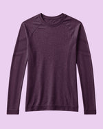 Women's Seamless Long-sleeve Underscrub Deep Eggplant - Scrubloop