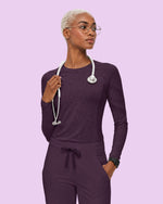 Women's Seamless Long-sleeve Underscrub Deep Eggplant - Scrubloop