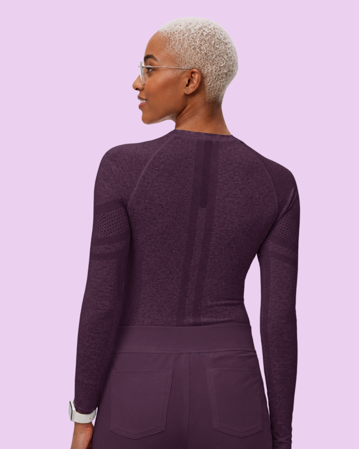 Women's Seamless Long-sleeve Underscrub Deep Eggplant - Scrubloop