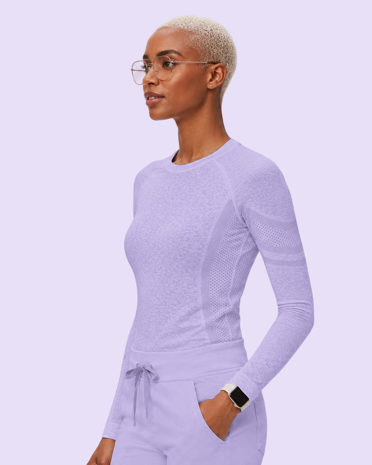 Women's Seamless Long-sleeve Underscrub Lavender - Scrubloop