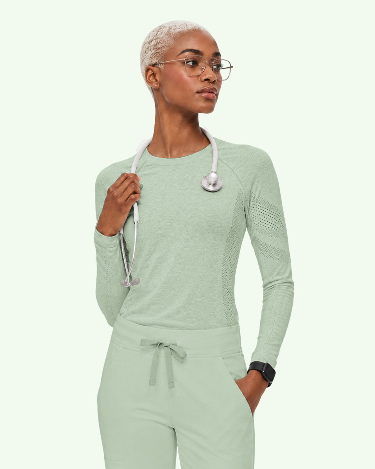 Women's Seamless Long-sleeve Underscrub Mint - Scrubloop