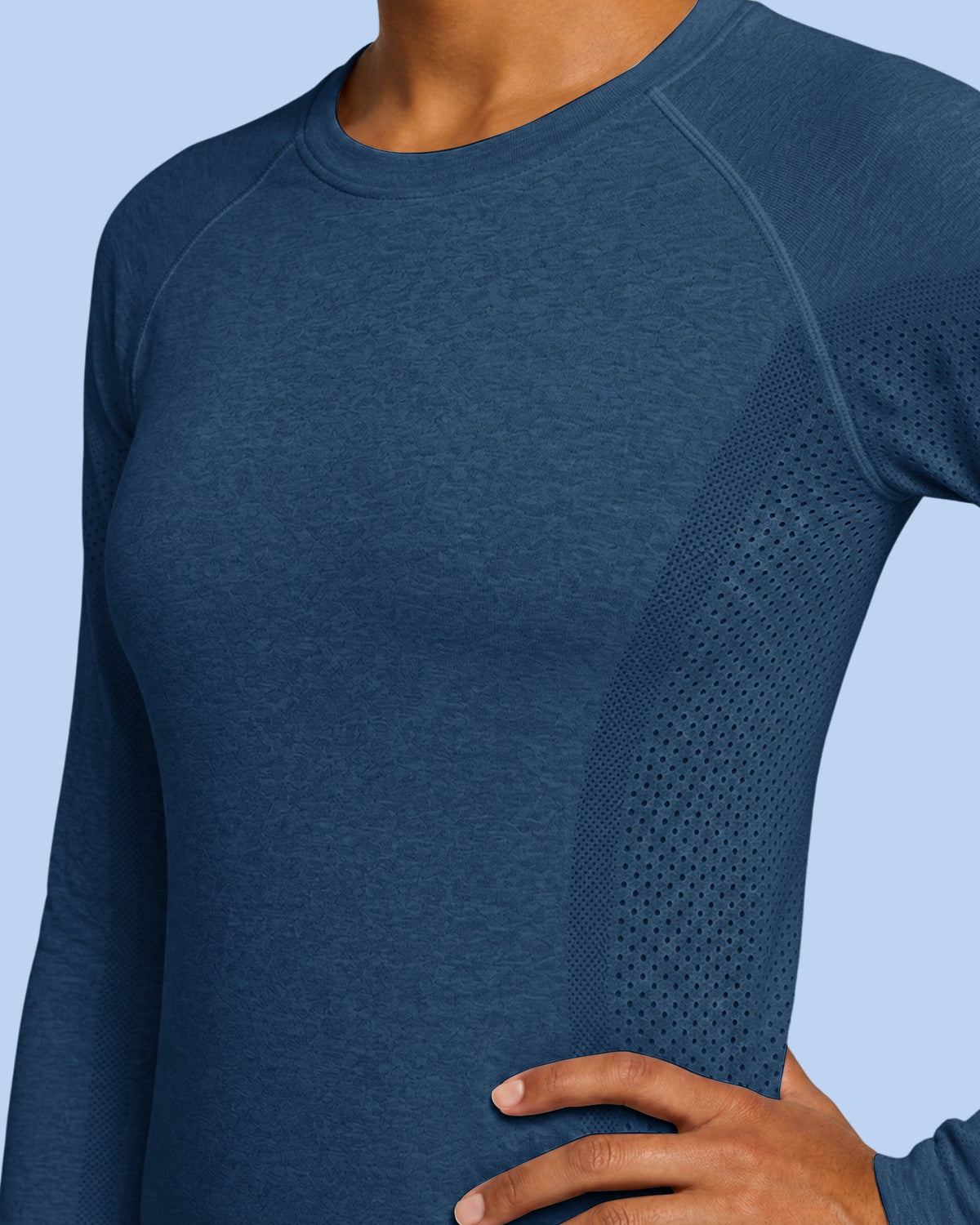 Women's Seamless Long-sleeve Underscrub Ocean - Scrubloop