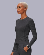 Women's Seamless Long-sleeve Underscrub Pewter - Scrubloop