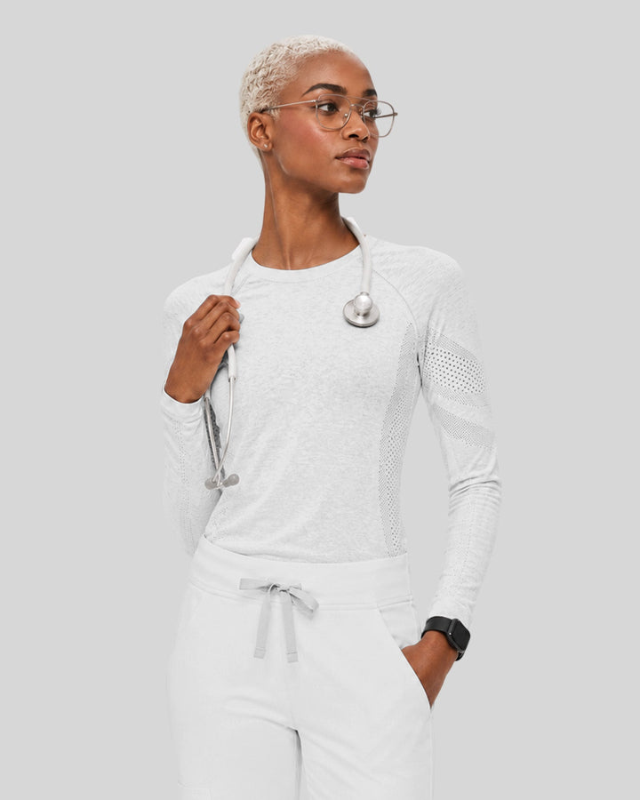 Women's Seamless Long-sleeve Underscrub White