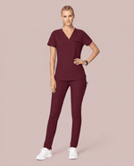 Women's Slim 6-Pocket Pant Burgundy - Scrubloop
