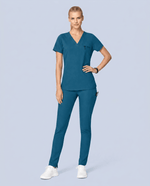 Women's Slim 6-Pocket Pant Caribbean Blue - Scrubloop
