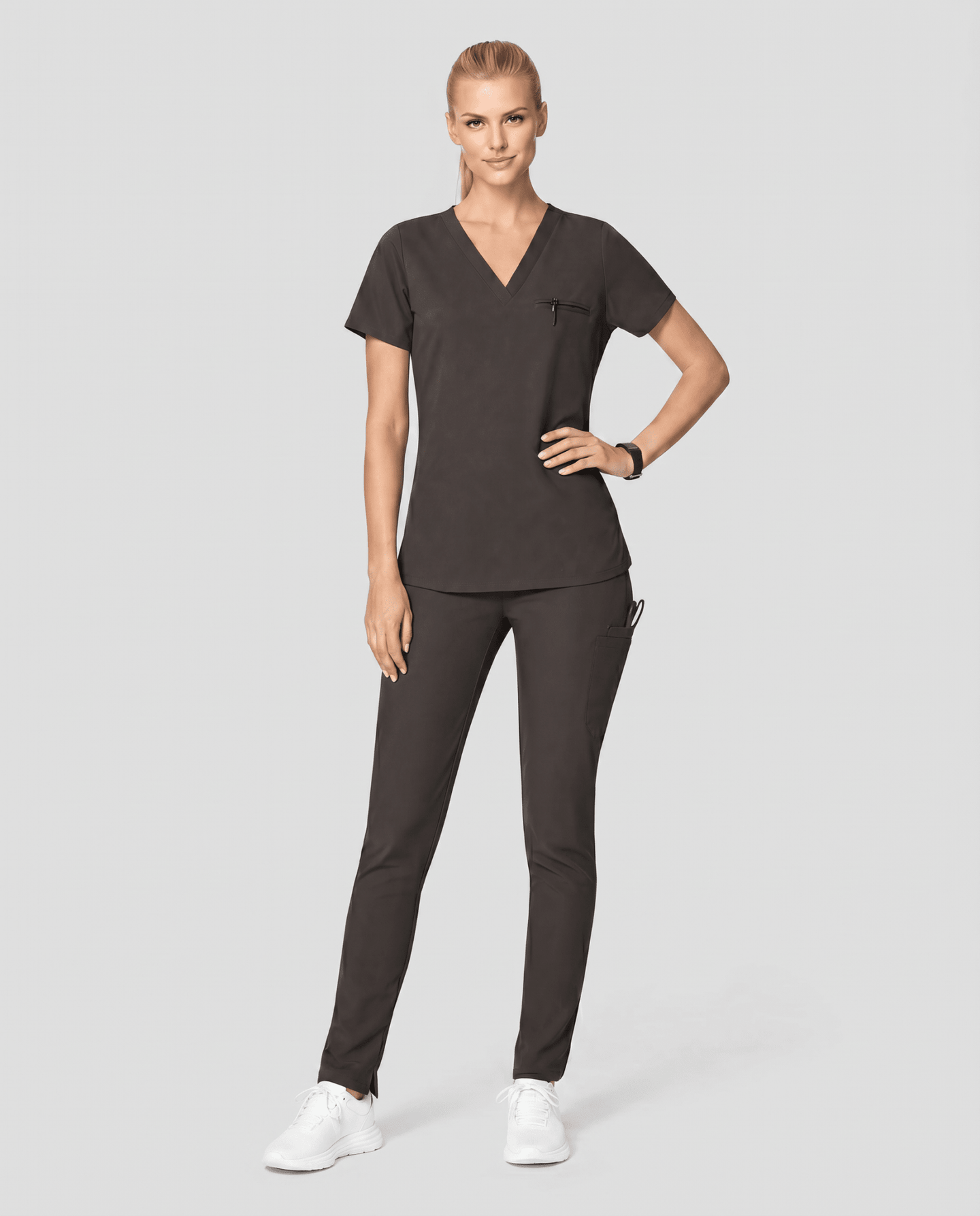 Women's Slim 6-Pocket Pant Charcoal - Scrubloop