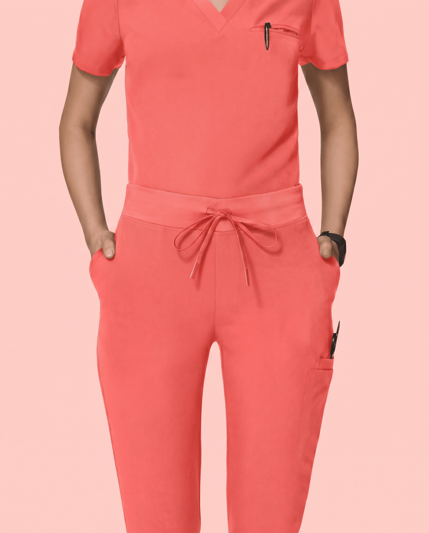 Women's Slim 6-Pocket Pant Coral - Scrubloop