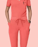 Women's Slim 6-Pocket Pant Coral - Scrubloop