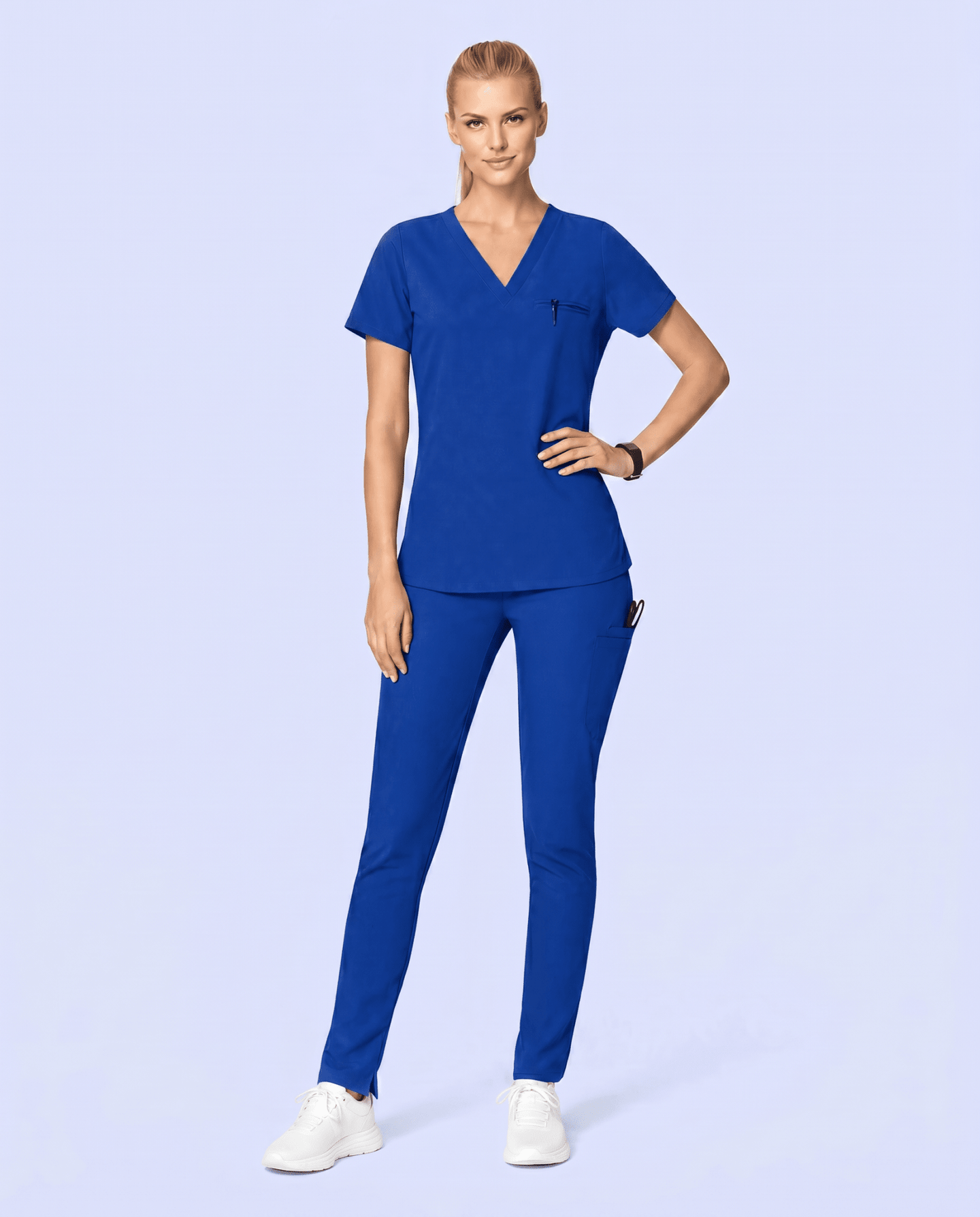 Women's Slim 6-Pocket Pant Galaxy Blue - Scrubloop