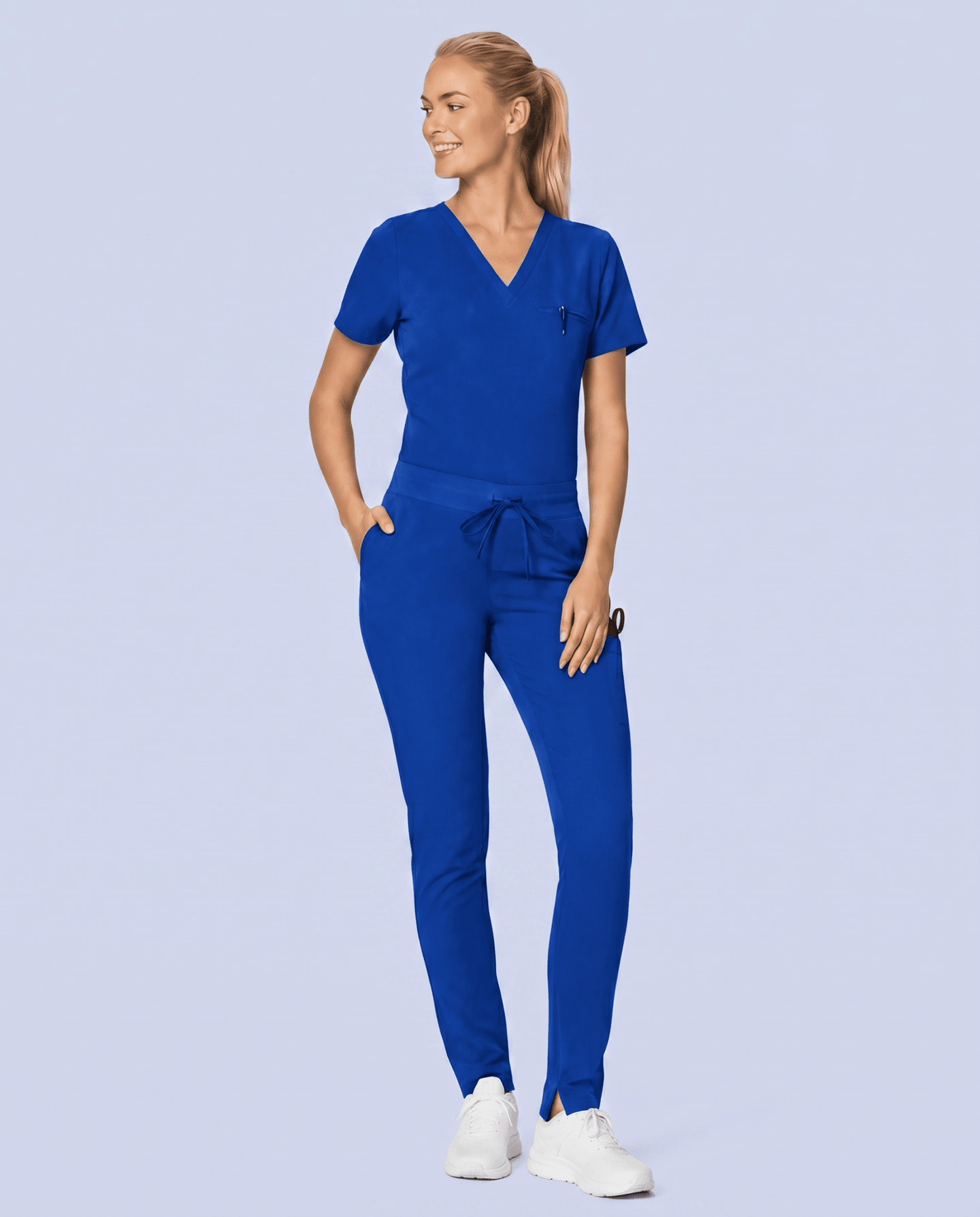 Women's Slim 6-Pocket Pant Galaxy Blue - Scrubloop