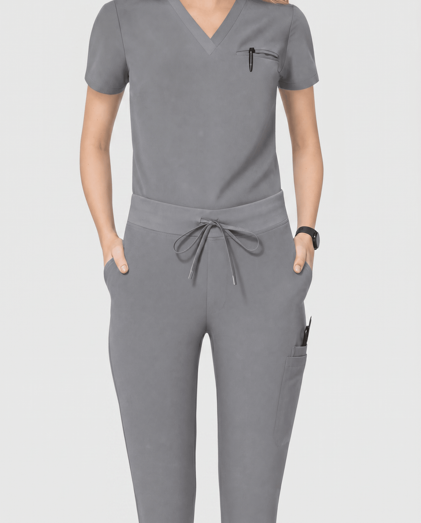 Women's Slim 6-Pocket Pant Heather Gray - Scrubloop