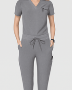 Women's Slim 6-Pocket Pant Heather Gray - Scrubloop