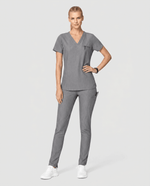 Women's Slim 6-Pocket Pant Heather Gray - Scrubloop